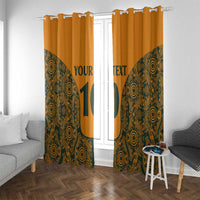 Custom Australia Rugby Championship 2024 Window Curtain Aboriginal Art Tattoo Pattern LT03 With Grommets Yellow - Polynesian Pride