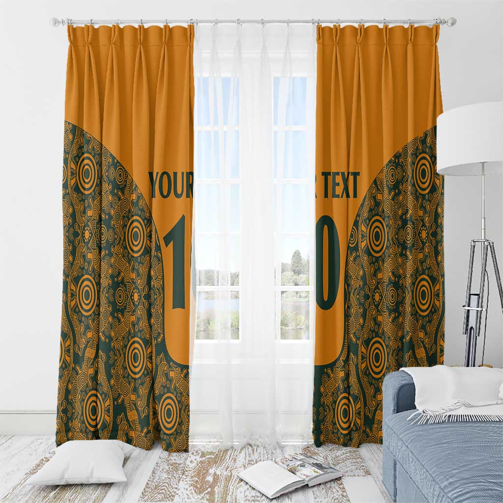 Custom Australia Rugby Championship 2024 Window Curtain Aboriginal Art Tattoo Pattern LT03 - Polynesian Pride