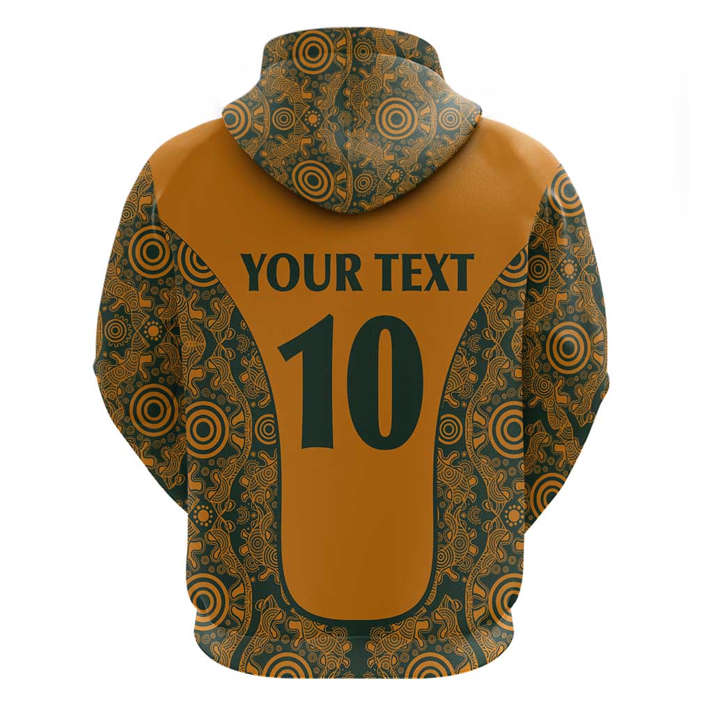 Custom Australia Rugby Championship 2024 Zip Hoodie Aboriginal Art Tattoo Pattern LT03 - Polynesian Pride
