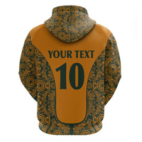 Custom Australia Rugby Championship 2024 Zip Hoodie Aboriginal Art Tattoo Pattern LT03 - Polynesian Pride