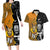 Custom New Zealand and Australia Rugby Championship 2024 Couples Matching Long Sleeve Bodycon Dress and Hawaiian Shirt Maori Warrior and Kangaroo Mascot with Fern Aboriginal