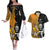 Custom New Zealand and Australia Rugby Championship 2024 Couples Matching Off The Shoulder Long Sleeve Dress and Hawaiian Shirt Maori Warrior and Kangaroo Mascot with Fern Aboriginal