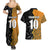 Custom New Zealand and Australia Rugby Championship 2024 Couples Matching Summer Maxi Dress and Hawaiian Shirt Maori Warrior and Kangaroo Mascot with Fern Aboriginal