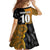 Custom New Zealand and Australia Rugby Championship 2024 Family Matching Short Sleeve Bodycon Dress and Hawaiian Shirt Maori Warrior and Kangaroo Mascot with Fern Aboriginal