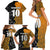 Custom New Zealand and Australia Rugby Championship 2024 Family Matching Short Sleeve Bodycon Dress and Hawaiian Shirt Maori Warrior and Kangaroo Mascot with Fern Aboriginal