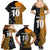 Custom New Zealand and Australia Rugby Championship 2024 Family Matching Summer Maxi Dress and Hawaiian Shirt Maori Warrior and Kangaroo Mascot with Fern Aboriginal