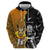 Custom New Zealand and Australia Rugby Championship 2024 Hoodie Maori Warrior and Kangaroo Mascot with Fern Aboriginal