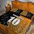 Custom New Zealand and Australia Rugby Championship 2024 Quilt Bed Set Maori Warrior and Kangaroo Mascot with Fern Aboriginal