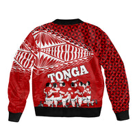 Tonga Rugby Bomber Jacket Sipi Tau Dance Ngatu Pattern LT03 - Polynesian Pride