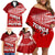 Tonga Rugby Family Matching Off Shoulder Short Dress and Hawaiian Shirt Sipi Tau Dance Ngatu Pattern LT03 - Polynesian Pride