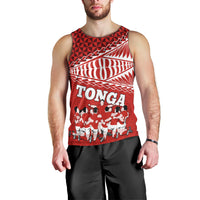 Tonga Rugby Men Tank Top Sipi Tau Dance Ngatu Pattern LT03 - Polynesian Pride