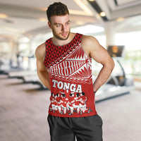 Tonga Rugby Men Tank Top Sipi Tau Dance Ngatu Pattern LT03 - Polynesian Pride