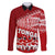 Personalised Tonga Rugby Family Matching Off Shoulder Long Sleeve Dress and Hawaiian Shirt Sipi Tau Dance Ngatu Pattern LT03 Dad's Shirt - Long Sleeve Red - Polynesian Pride