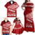 Personalised Tonga Rugby Family Matching Off Shoulder Maxi Dress and Hawaiian Shirt Sipi Tau Dance Ngatu Pattern LT03 - Polynesian Pride