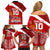 Personalised Tonga Rugby Family Matching Off Shoulder Short Dress and Hawaiian Shirt Sipi Tau Dance Coat of Arms Ngatu Pattern LT03 - Polynesian Pride