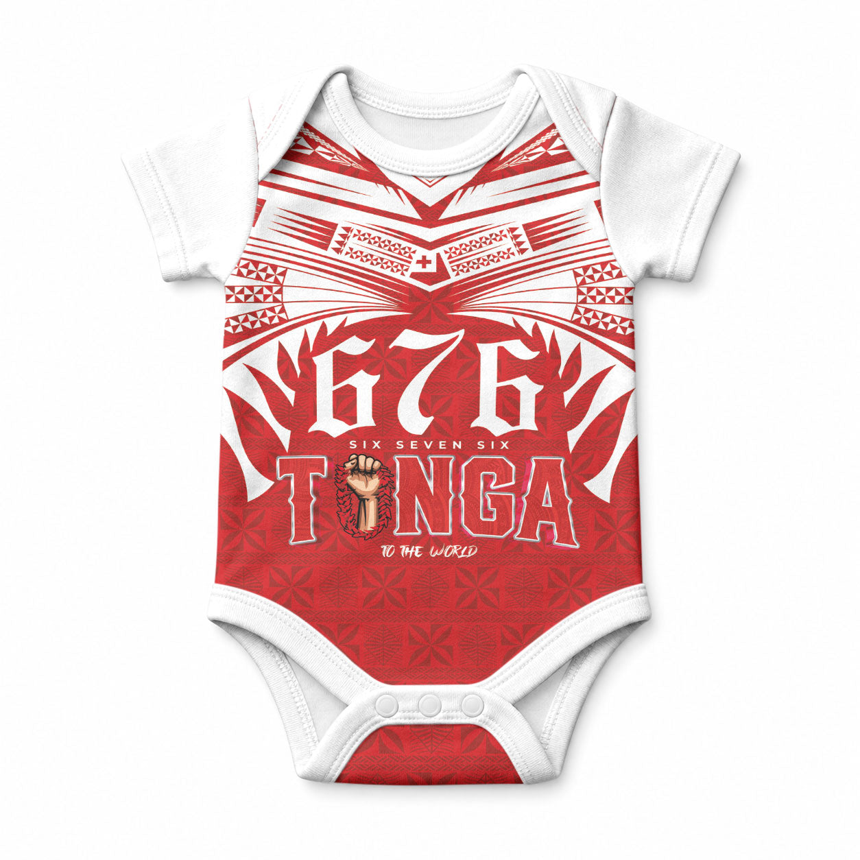 Tonga Rugby Custom Baby Onesie Sipi Tau - Six Seven Six to the World