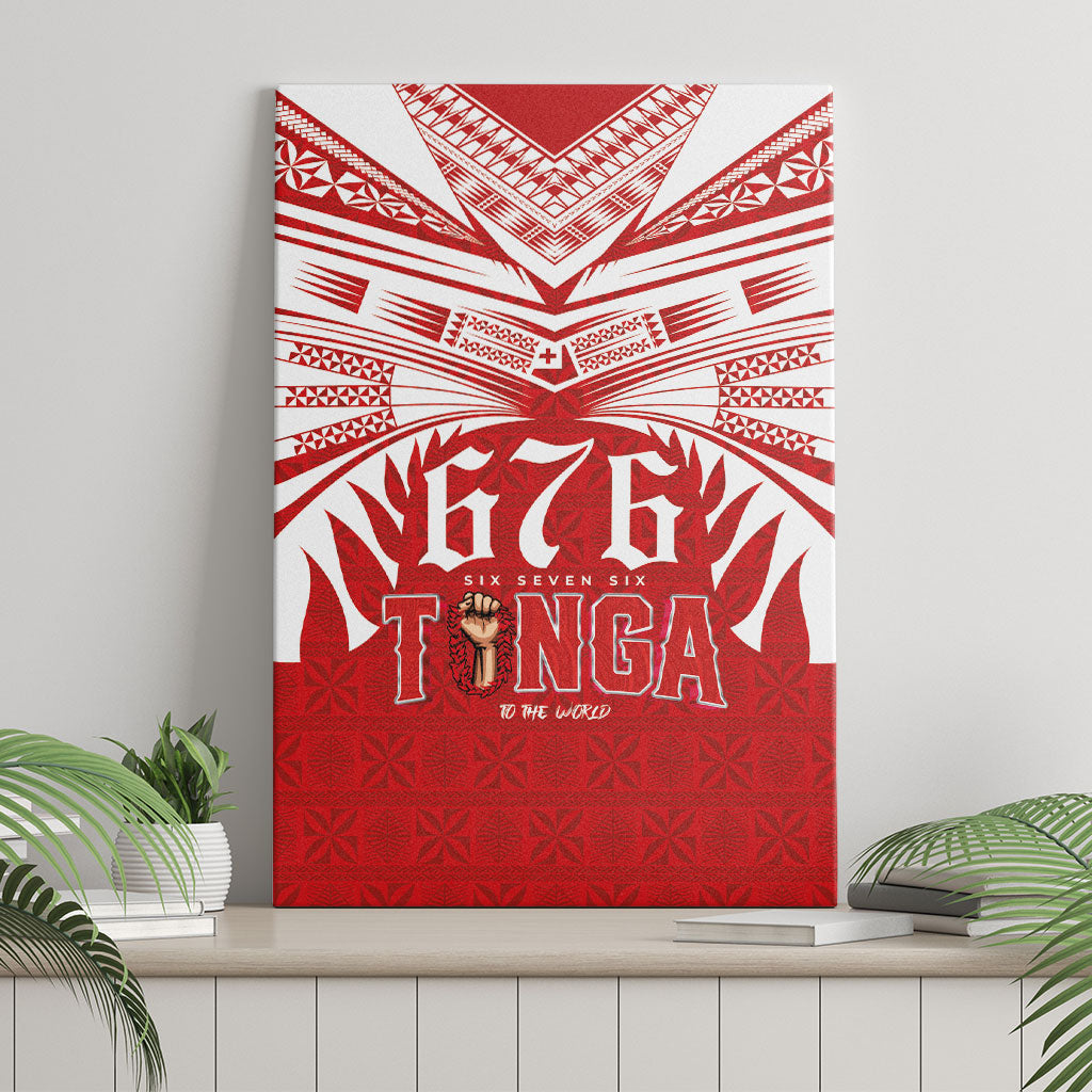 Tonga Rugby Canvas Wall Art Sipi Tau - Six Seven Six to the World LT03 - Polynesian Pride