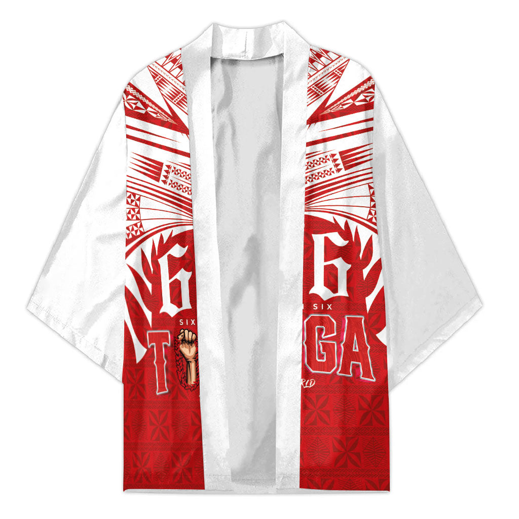 Tonga Rugby Custom Kimono Sipi Tau - Six Seven Six to the World LT03 Unisex Red - Polynesian Pride