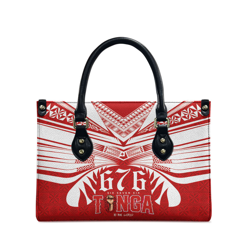 Tonga Rugby Leather Bag Sipi Tau - Six Seven Six to the World LT03 - Polynesian Pride