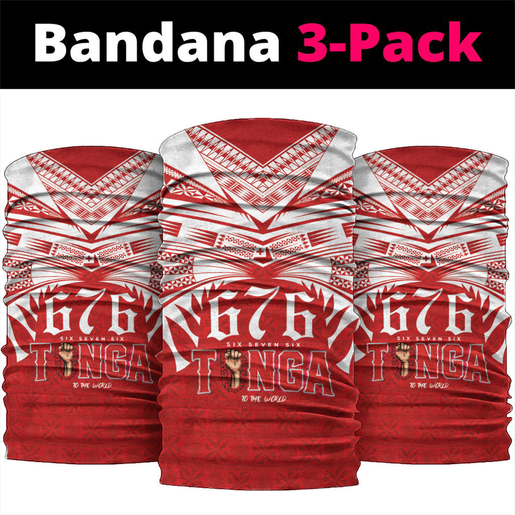 Tonga Rugby Neck Gaiter Sipi Tau - Six Seven Six to the World LT03 package One Size: 25*50cm Red - Polynesian Pride