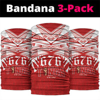 Tonga Rugby Neck Gaiter Sipi Tau - Six Seven Six to the World LT03 package One Size: 25*50cm Red - Polynesian Pride