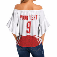 Tonga Rugby Custom Off Shoulder Wrap Waist Top Sipi Tau - Six Seven Six to the World LT03 - Polynesian Pride