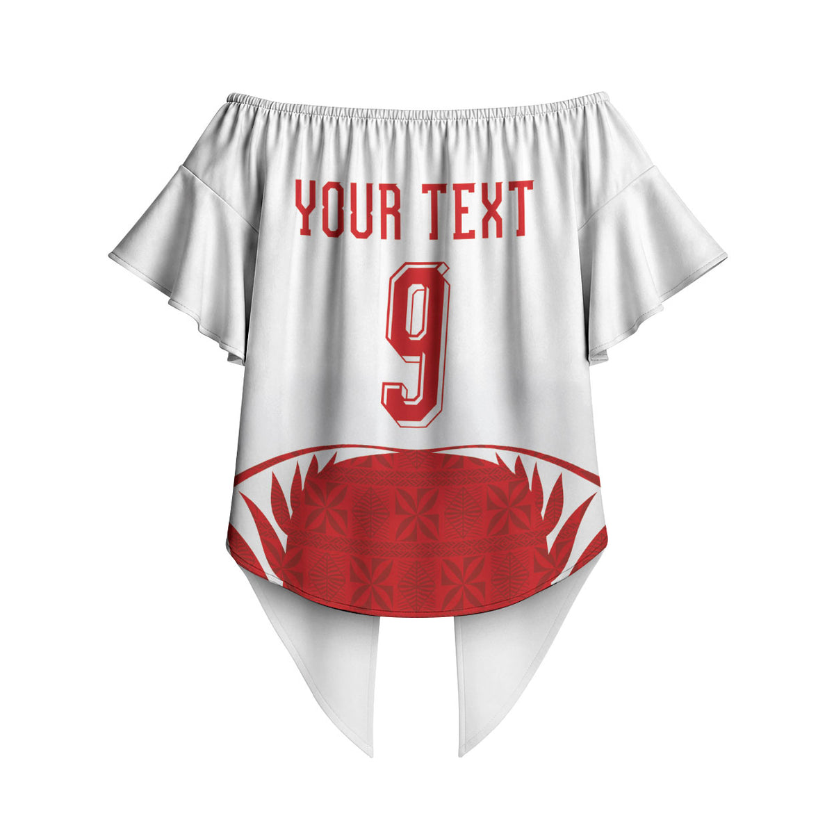 Tonga Rugby Custom Off Shoulder Wrap Waist Top Sipi Tau - Six Seven Six to the World LT03 - Polynesian Pride