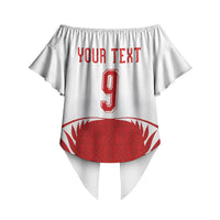 Tonga Rugby Custom Off Shoulder Wrap Waist Top Sipi Tau - Six Seven Six to the World LT03 - Polynesian Pride