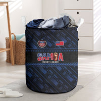 Toa Samoa Rugby Laundry Basket Siva Tau - Samoan Warriors Pacific Pattern LT03 Navy - Polynesian Pride