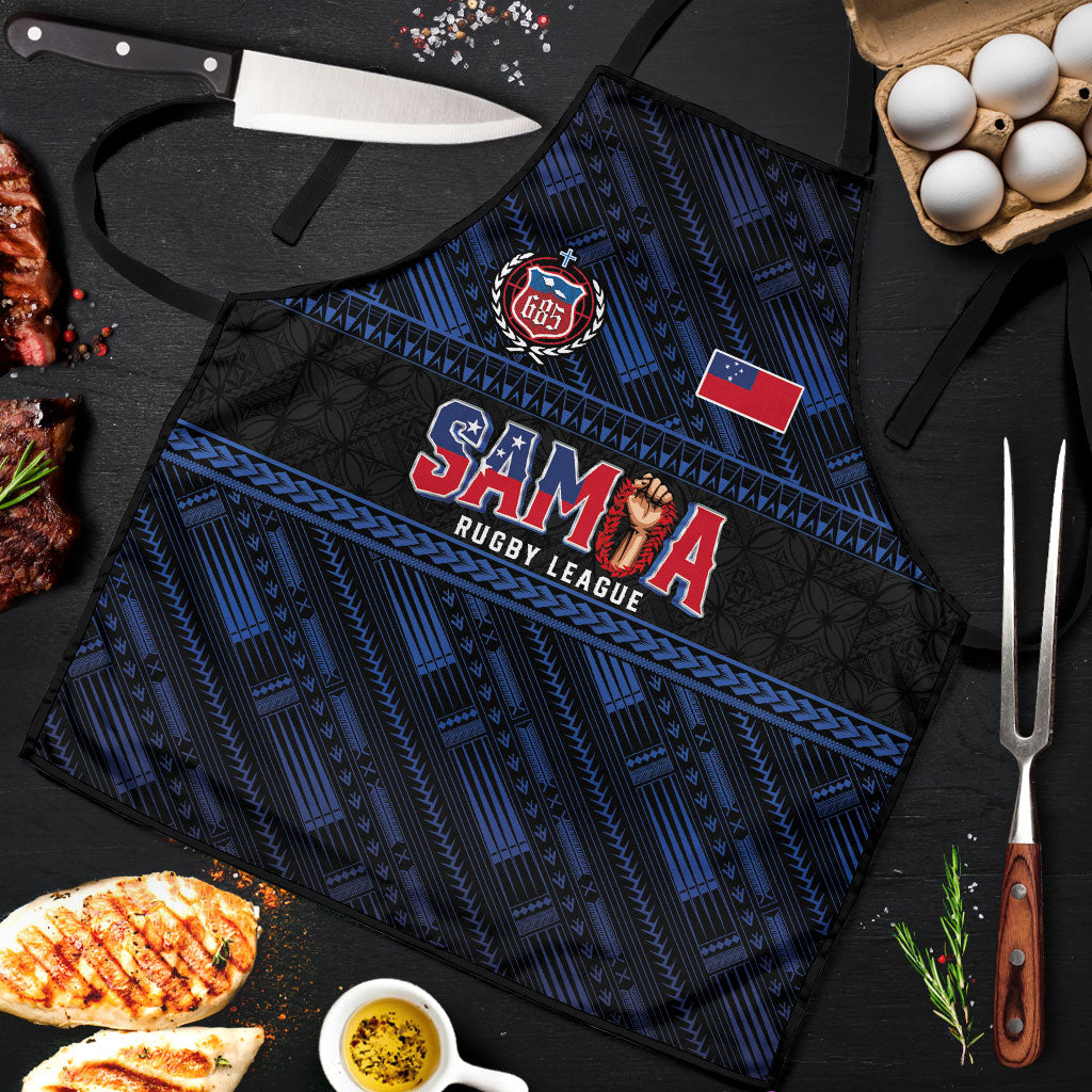 Toa Samoa Rugby Apron Siva Tau - Samoan Warriors Pacific Pattern LT03 Navy - Polynesian Pride