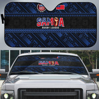 Toa Samoa Rugby Auto Sun Shade Siva Tau - Samoan Warriors Pacific Pattern LT03 Navy - Polynesian Pride