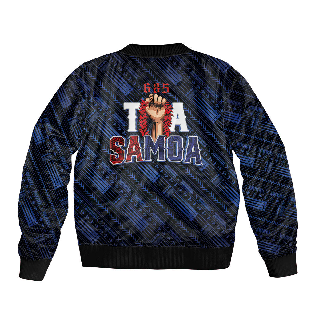 Toa Samoa Rugby Bomber Jacket Siva Tau - Samoan Warriors Pacific Pattern LT03 - Polynesian Pride