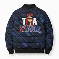 Toa Samoa Rugby Bomber Puffer Jacket Siva Tau - Samoan Warriors Pacific Pattern LT03 - Polynesian Pride