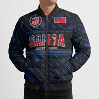 Toa Samoa Rugby Bomber Puffer Jacket Siva Tau - Samoan Warriors Pacific Pattern LT03 - Polynesian Pride