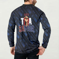 Toa Samoa Rugby Button Sweatshirt Siva Tau - Samoan Warriors Pacific Pattern LT03 - Polynesian Pride