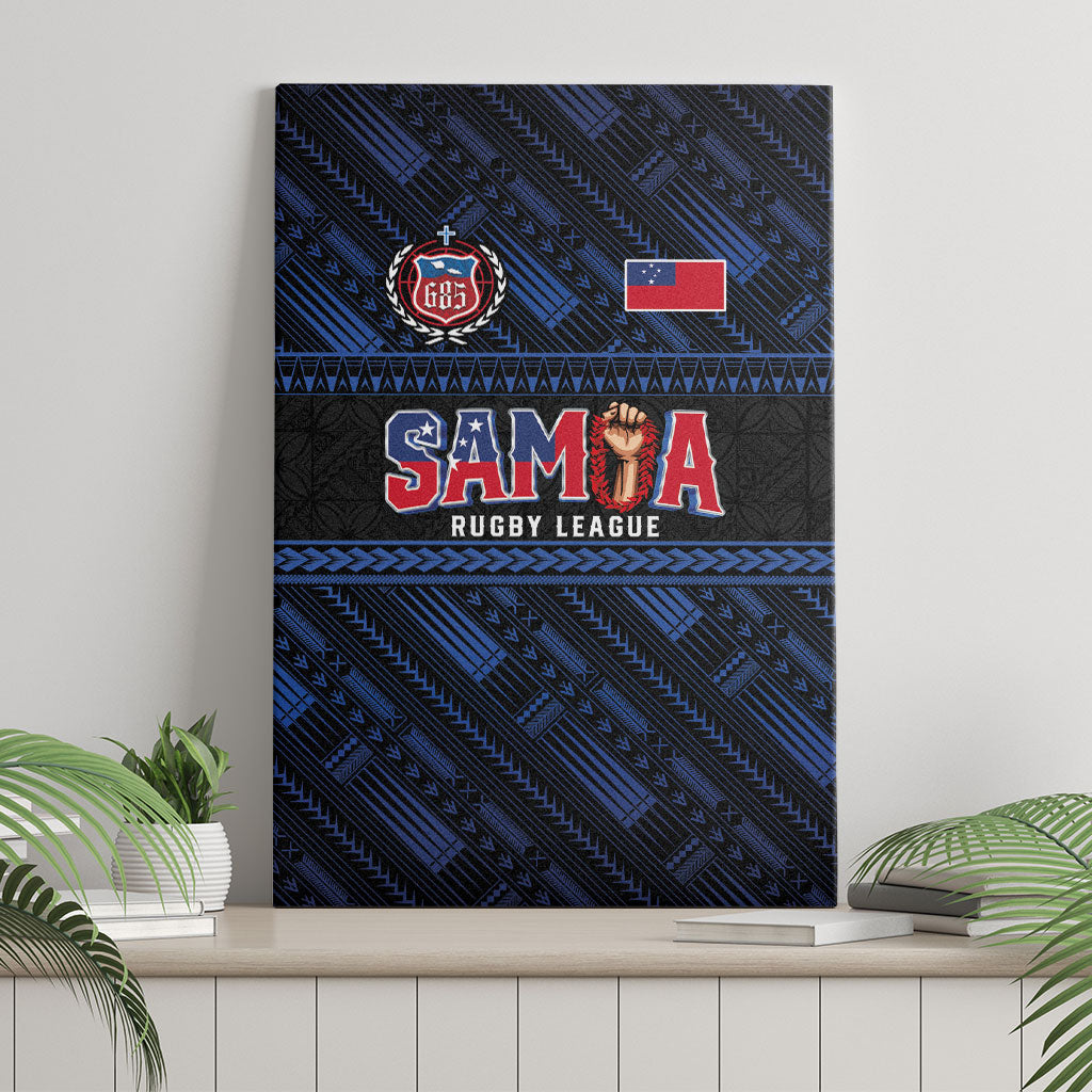 Toa Samoa Rugby Canvas Wall Art Siva Tau - Samoan Warriors Pacific Pattern LT03 - Polynesian Pride