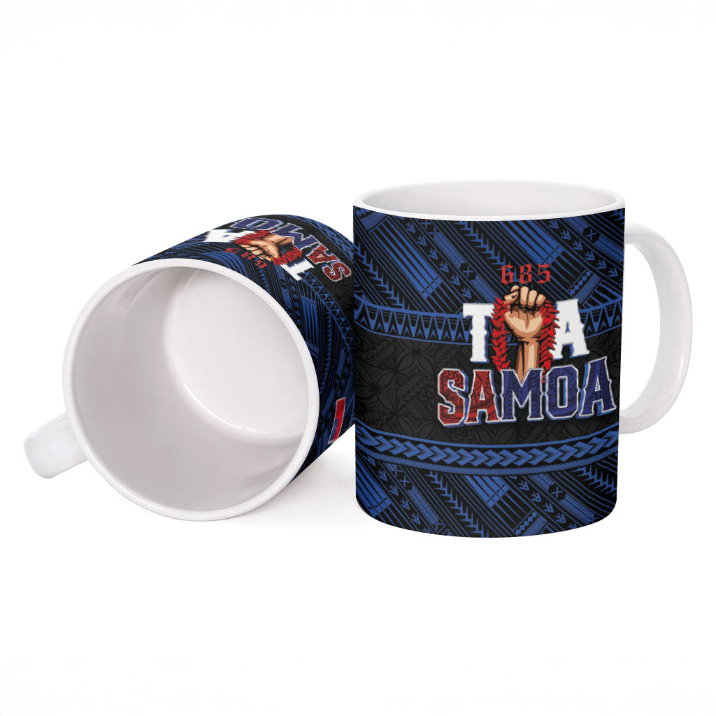 Toa Samoa Rugby Ceramic Mug Siva Tau - Samoan Warriors Pacific Pattern LT03 - Polynesian Pride