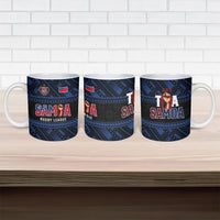 Toa Samoa Rugby Ceramic Mug Siva Tau - Samoan Warriors Pacific Pattern LT03 - Polynesian Pride