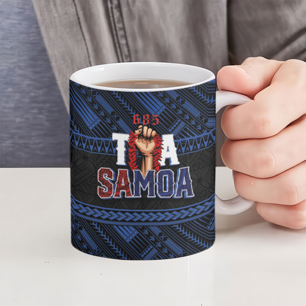 Toa Samoa Rugby Ceramic Mug Siva Tau - Samoan Warriors Pacific Pattern LT03 - Polynesian Pride