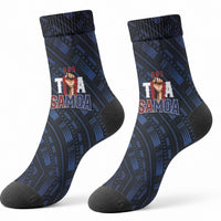 Toa Samoa Rugby Crew Socks Siva Tau - Samoan Warriors Pacific Pattern LT03 - Polynesian Pride