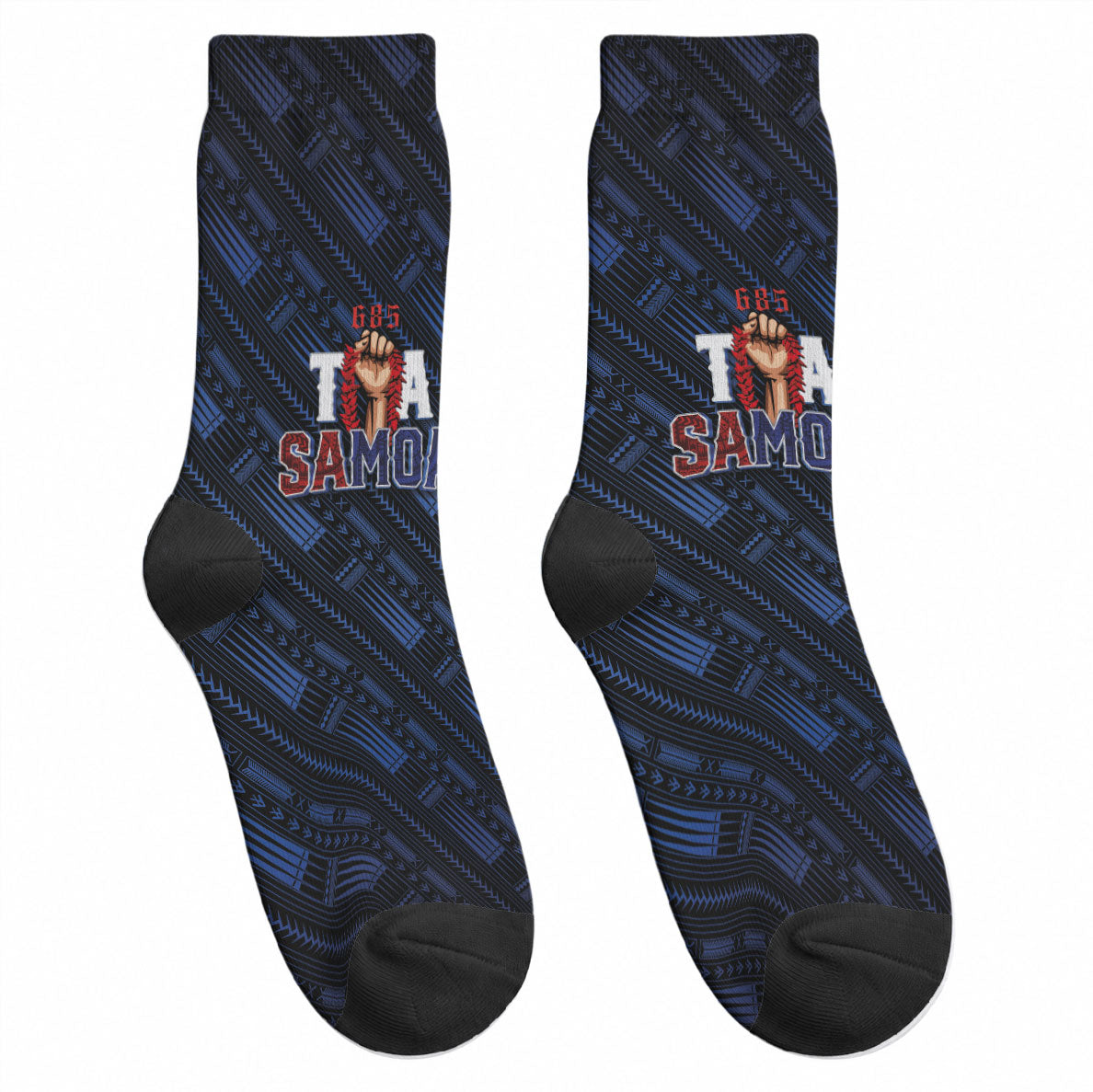 Toa Samoa Rugby Crew Socks Siva Tau - Samoan Warriors Pacific Pattern LT03 - Polynesian Pride