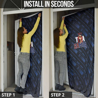 Toa Samoa Rugby Door Cover Siva Tau - Samoan Warriors Pacific Pattern LT03 - Polynesian Pride