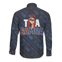 Toa Samoa Rugby Long Sleeve Button Shirt Siva Tau - Samoan Warriors Pacific Pattern LT03 - Polynesian Pride