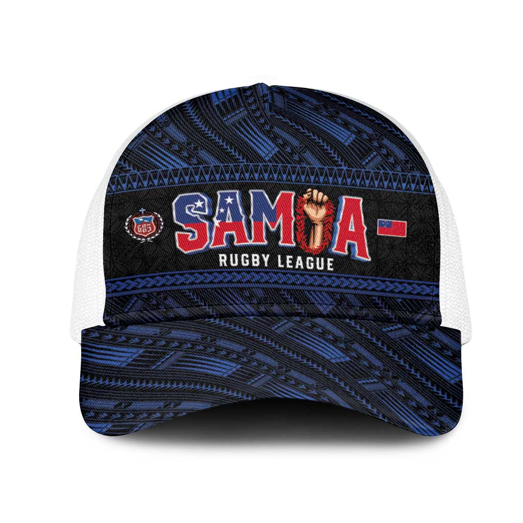 Toa Samoa Rugby Mesh Trucker Cap Siva Tau - Samoan Warriors Pacific Pattern