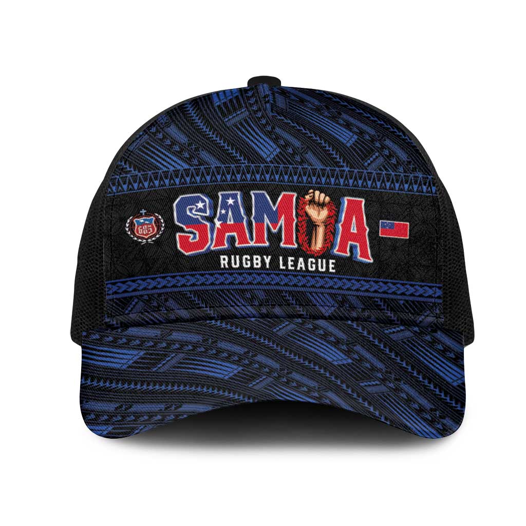 Toa Samoa Rugby Mesh Trucker Cap Siva Tau - Samoan Warriors Pacific Pattern