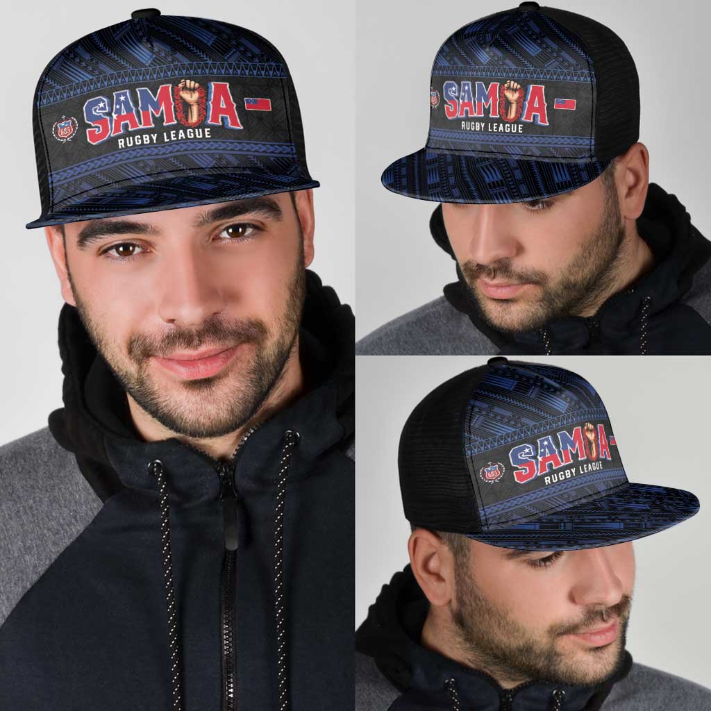 Toa Samoa Rugby Mesh Trucker Cap Siva Tau - Samoan Warriors Pacific Pattern