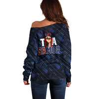 Toa Samoa Rugby Off Shoulder Sweater Siva Tau - Samoan Warriors Pacific Pattern LT03 - Polynesian Pride