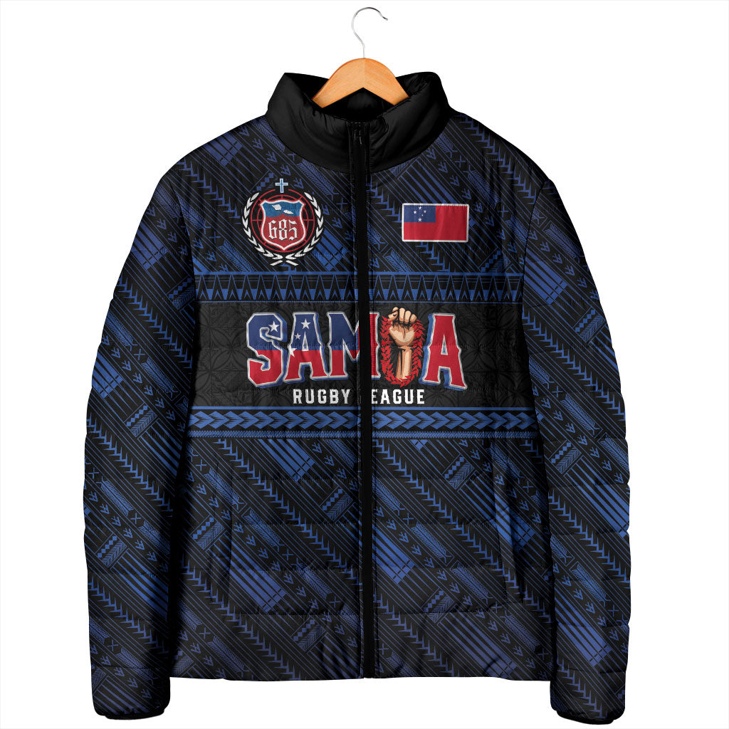 Toa Samoa Rugby Padded Jacket Siva Tau - Samoan Warriors Pacific Pattern LT03 - Polynesian Pride
