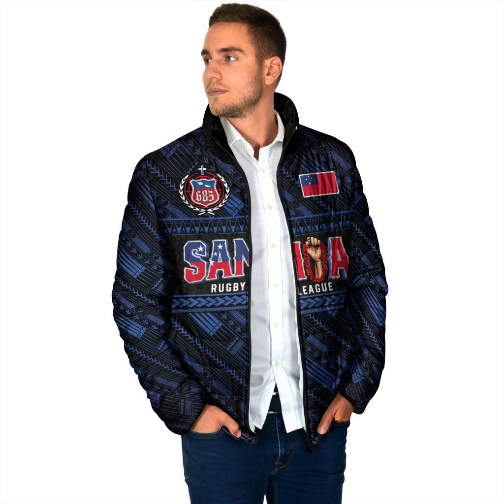 Toa Samoa Rugby Padded Jacket Siva Tau - Samoan Warriors Pacific Pattern LT03 - Polynesian Pride