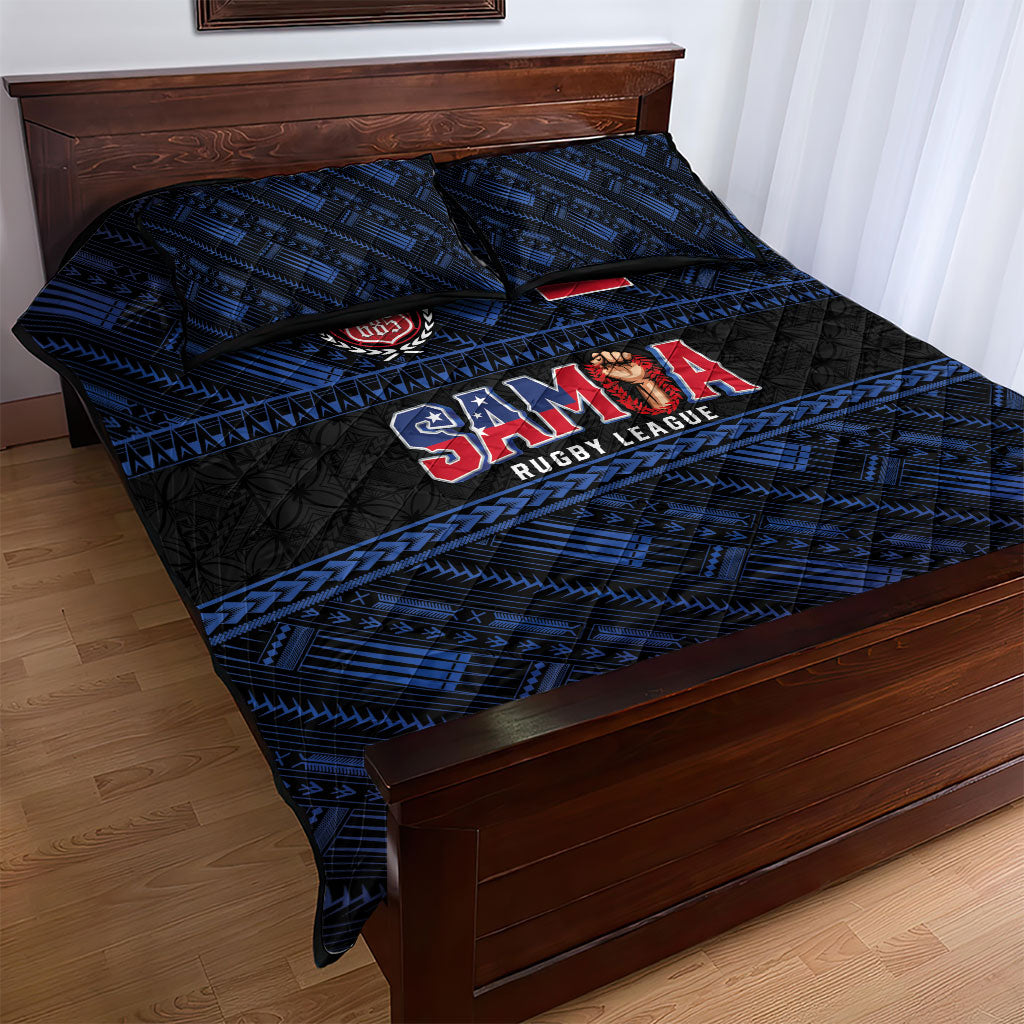 Toa Samoa Rugby Quilt Bed Set Siva Tau - Samoan Warriors Pacific Pattern LT03 - Polynesian Pride